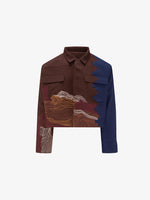 NAF Two-Tone Zigzag Embroidered Jacket "Salwa Palace"