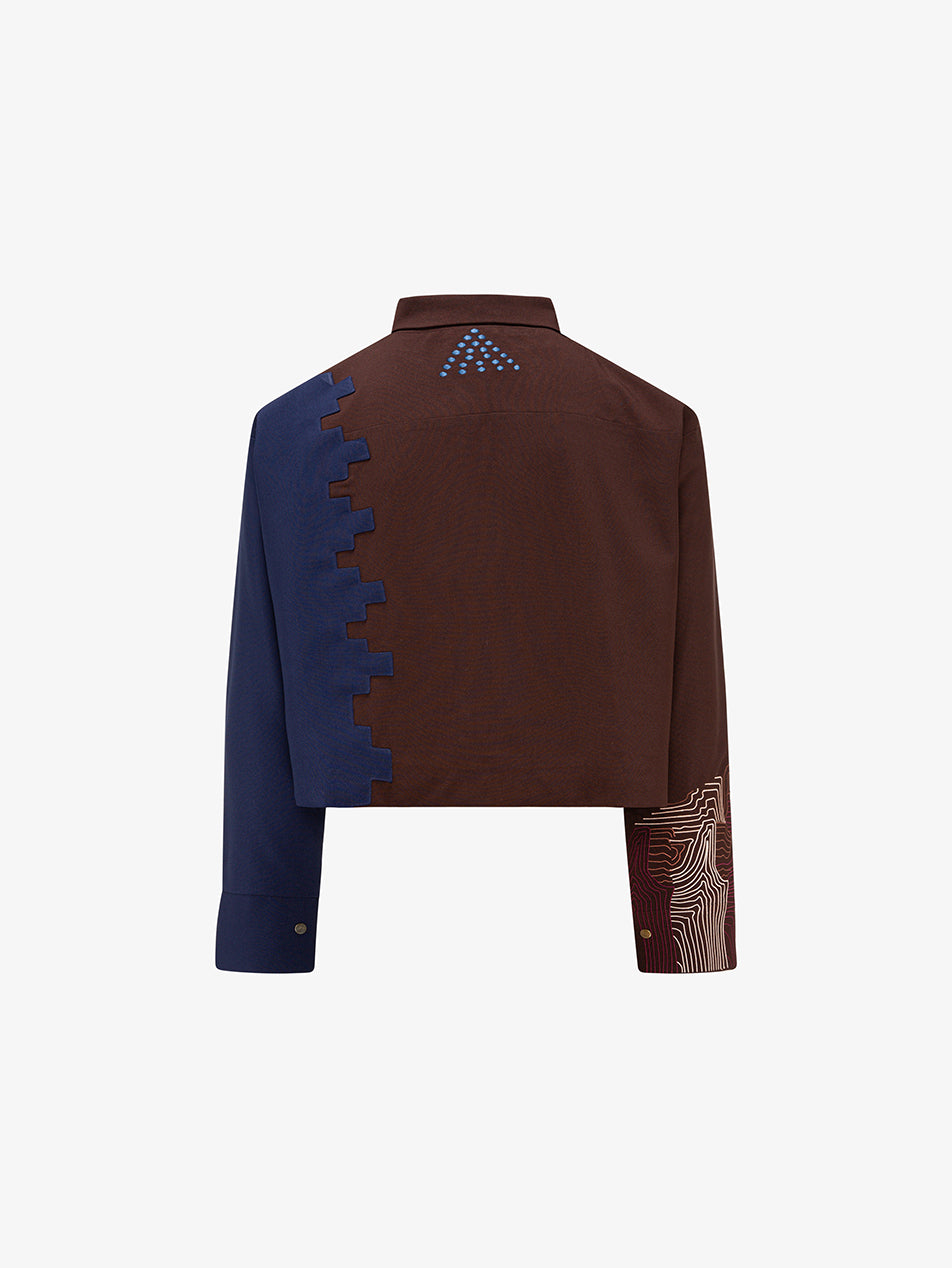 NAF Two-Tone Zigzag Embroidered Jacket "Salwa Palace"