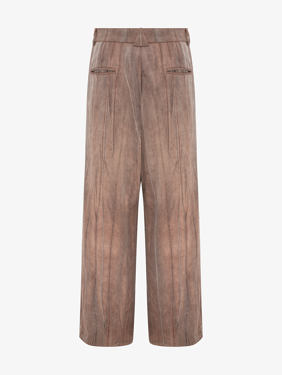 NAF Washed Wood-Grain Relaxed Trousers