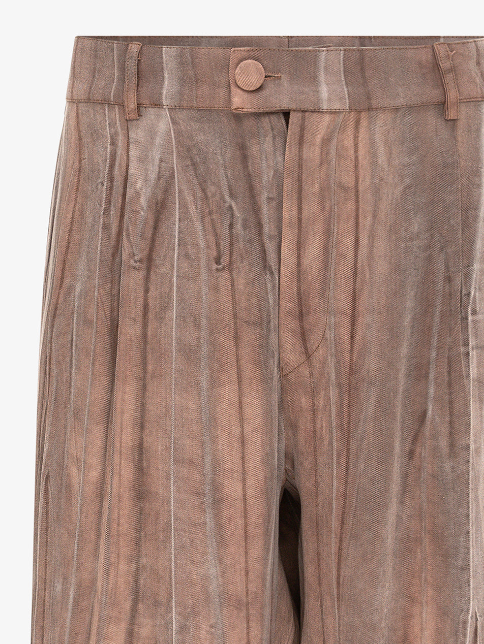 NAF Washed Wood-Grain Relaxed Trousers